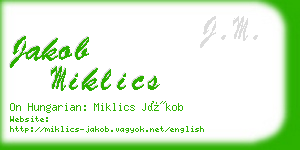 jakob miklics business card